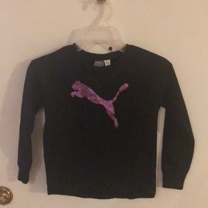 Gorgeous Black with Purple Glitter Puma Sweater